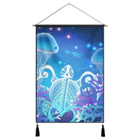 Hawaii Turtle Jellyfish Coral Hanging Poster Galaxy Hanging Poster - AH Hanging Poster Cotton And Linen - Polynesian Pride
