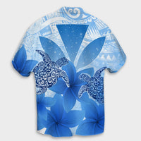 Hawaii Turtle Kanaka Plumeria Polynesian Hawaiian Shirt Blue - AH - Polynesian Pride
