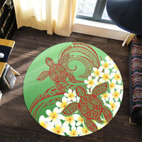 Hawaii Turtle Plumeria Round Carpet - Green Style - AH - Polynesian Pride