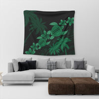 Hawaii Turtle Plumeria Coconut Tree Polynesian Tapestry - Green - AH - Polynesian Pride