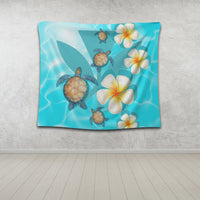 Hawaii Turtle Plumeria Kanaka Ocean Tapestry - AH - Polynesian Pride