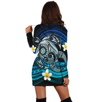 Hawaii Turtle Plumeria Polynesian Hoodie Dress - Mela Style - AH - Polynesian Pride