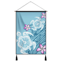 Hawaii Turtle Plumeria Polynesian Simple Hanging Poster - AH Hanging Poster Cotton And Linen - Polynesian Pride