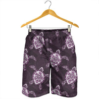 Hawaii Turtle Plumeria Violet Men's Shorts - AH - Polynesian Pride
