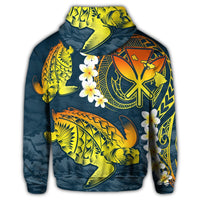 Hawaiian Turtle Plumerian Polynesian Hoodie Sease Style Ver 2 - Polynesian Pride