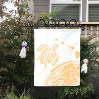 Hawaii Turtle Polynesian Map Plumeria White Background Flag - AH - Polynesian Pride