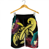Hawaii Turtle Polynesian Tropical Men's Shorts - Ghia Style Yellow - AH - Polynesian Pride