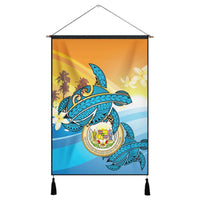 Hawaii Turtle Sea Cost Of Arm Hanging Poster - AH Hanging Poster Cotton And Linen - Polynesian Pride