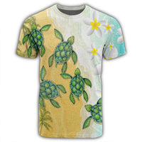 Hawaii Turtle Sea Hibiscus Coconut Tree T Shirt - Polynesian Pride