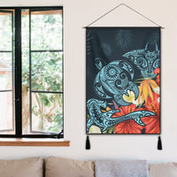 Hawaii Turtle Shark Manta Ray Hibiscus Plumeria Hanging Poster - AH - Polynesian Pride