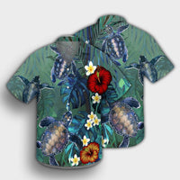 Hawaii Turtle Tropical Art Hawaiian Shirt - Hela Style - AH - Polynesian Pride