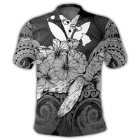 Hawaii Turtle Wave Polynesian Polo Shirt Hey Style White - Polynesian Pride