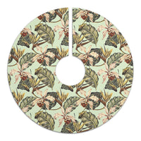 Hawaii Vintage Tropical Jungle Leaves Orchid Bird Tree Skirt - Polynesian Pride