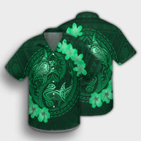 Hawaii Yin Yang Turtle Shark Hibiscus Plumeria Hawaiian Shirt - Green - AH - Polynesian Pride