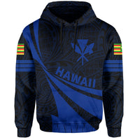 Kanaka Polynesian Hoodie Blue Doma Style - Polynesian Pride
