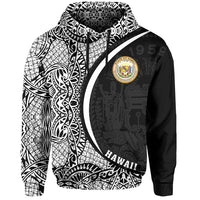 Hawaii Polynesian Hoodie White Round Style - Polynesian Pride