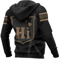 Hawaii Kanaka Kakau Hoodie Gold Barcode - Polynesian Pride