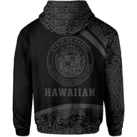 Hawaii Polynesian Zipper Hoodie Gray Round Style - Polynesian Pride