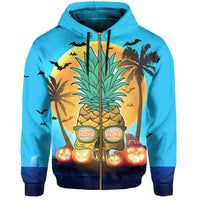 Hawaii Halloween Pineapple Zipper Hoodie - Polynesian Pride