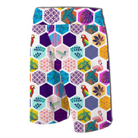 Hawaii Parrot Toucans Hummingbird Flamingo Tropica Board Shorts - Polynesian Pride