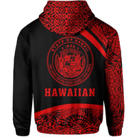 Hawaii Polynesian Zipper Hoodie Red Round Style - Polynesian Pride