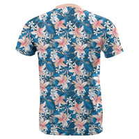 Hawaii Tropical Hibiscus Blue T Shirt - Polynesian Pride