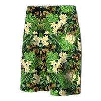 Hawaii Tropical Leaves And Plumeria Board Shorts - Polynesian Pride