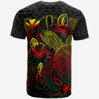 Hawaii Polynesian T Shirt Kanaka Maoli Turtle Hibiscus Reggae - Polynesian Pride