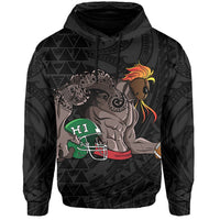 Kakau Gray Hawaii Warrior Football Hoodie - Polynesian Pride