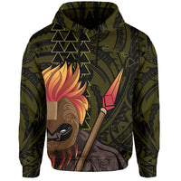 Hawaii Polynesia Legend Yellow Kanaka Warrior Hoodie - Polynesian Pride