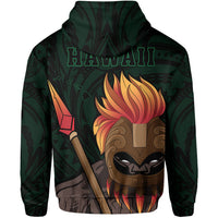 Hawaii Polynesia Legend Green Kanaka Warrior Hoodie - Polynesian Pride