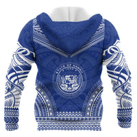 Hawaii Polynesian Chief Custom Zip up Hoodie Flag Version Unisex Blue - Polynesian Pride