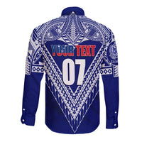 (Customize Personalize) Toa Samoa RLS Warriors Siva Tau Long Sleeves Button Shirt LT7 - Polynesian Pride
