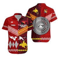 Papua New Guinea And Tonga Hawaiian Shirt Polynesian Together - Bright Red LT8 Unisex Red - Polynesian Pride