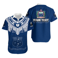 (Custom Personalised) Samoa Tribal Tattoo Coat Of Arms Hawaiian Shirt No.3 LT6 Unisex Blue - Polynesian Pride