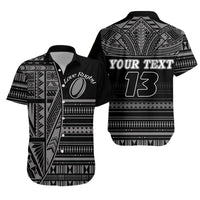 (Custom Personalised) Polynesian Rugby Hawaiian Shirt With Love Style Gray - Custom Text and Number Unisex Gray - Polynesian Pride