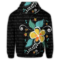 Hawaiian Aloha Plumeria Polynesian Zip Hoodie - Polynesian Pride