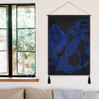 Hawaiian Anchor Poly Tribal Hibiscus Polynesian Hanging Poster Blue - AH - Polynesian Pride