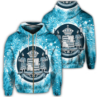 Hawaiian Coat of Arms Polynesian Zip Hoodie Unisex Art - Polynesian Pride