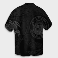 Hawaiian Coat Of Arms Turtle Polynesian Hawaiian Shirt Gray AH - Polynesian Pride