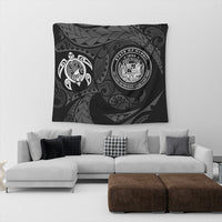 Hawaiian Coat Of Arms Turtle Polynesian Tapestry White AH - Polynesian Pride