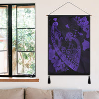 Hawaiian Fish Hook Hibiscus Banzai Surfing Polynesian Hanging Poster Purple - AH - Polynesian Pride