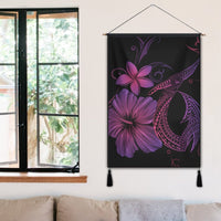 Hawaiian Fish Hook Hibiscus Plumeria Polynesian Hanging Poster - Pink - AH - Polynesian Pride
