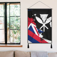 Hawaiian Flag Hawaii Map Kanaka Polynesian Hanging Poster - Classic Style - Polynesian Pride