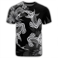Hawaiian Hammerhead Shark Hibiscus White Polynesian T Shirt - Polynesian Pride
