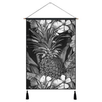 Hawaiian Hibiscus Plumeria And Pineapple Polynesian Hanging Poster - AH Hanging Poster Cotton And Linen - Polynesian Pride