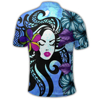 Hawaiian Hibiscus Plumeria Hula Girl Polynesian Polo Shirt - Polynesian Pride