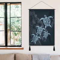 Hawaiian Hibiscus Plumeria Sea Turtle Polynesian Hanging Poster - AH - Polynesian Pride