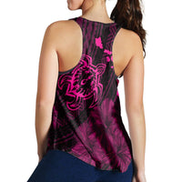 Hawaiian Hibiscus Sea Turtle Swim Polynesian Racerback Tank - Pink - AH - Polynesian Pride
