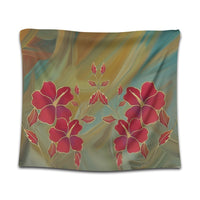 Hawaiian Hibiscus Water Color Tapestry - AH Wall Tapestry Black - Polynesian Pride